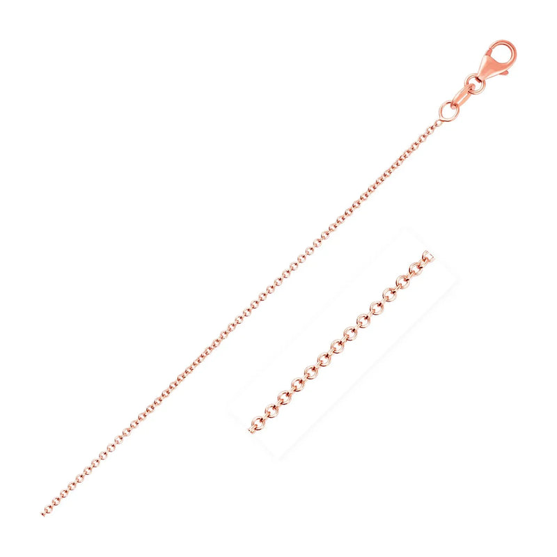 An image displaying 14k Pink Gold Round Cable Link Chain 1.1mm by Orca Market