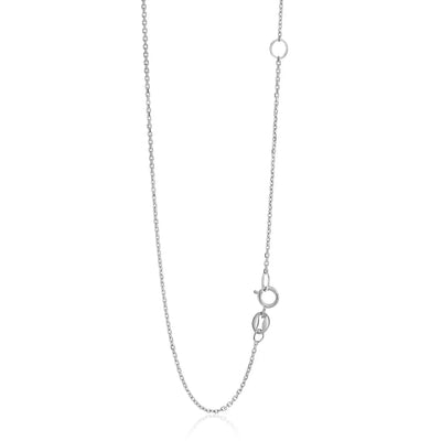 An image displaying 14k White Gold Adjustable Cable Chain 1.1mm by Orca Market