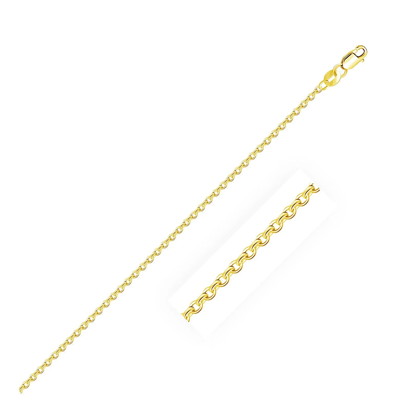 An image displaying 14k Yellow Gold Cable Link Chain 1.4mm by Orca Market