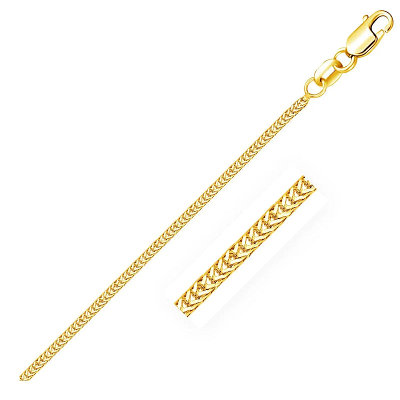An image displaying 14k Yellow Gold Foxtail 1.0mm Chain by Orca Market