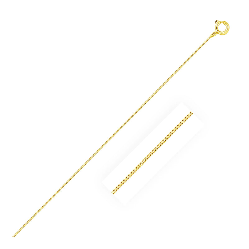 An image displaying 14k Yellow Gold Classic Box Chain 0.45mm by Orca Market