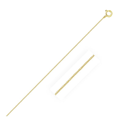 An image displaying 10k Yellow Gold Classic Box Chain 0.45mm by Orca Market