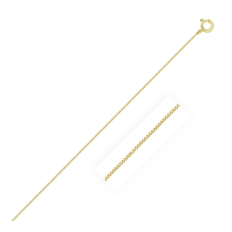An image displaying 10k Yellow Gold Classic Box Chain 0.45mm by Orca Market