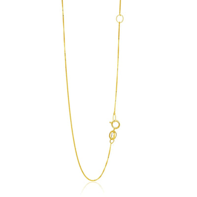An image displaying 14k Yellow Gold Adjustable Box Chain 0.6mm by Orca Market