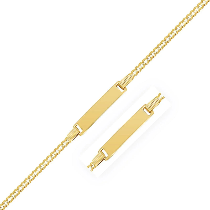 An image displaying 14k Yellow Gold Curb Link Style Children&
