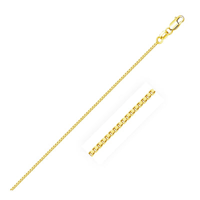 An image displaying 18k Yellow Gold Box Chain 0.8mm by Orca Market