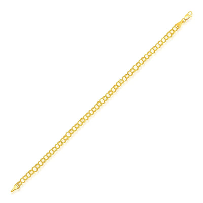 An image displaying 4.0 mm 14k Yellow Gold Lite Charm Bracelet by Orca Market