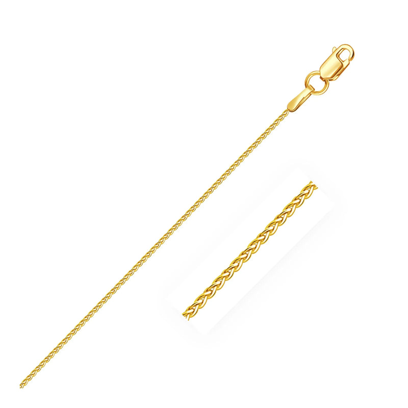 An image displaying 10k Yellow Gold Wheat Chain 1.0mm by Orca Market