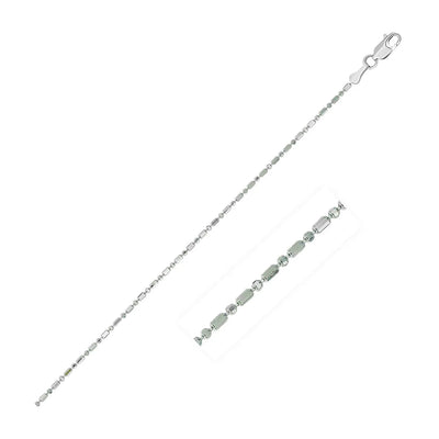 An image displaying 14k White Gold Diamond-Cut Bead Chain 1.0mm by Orca Market