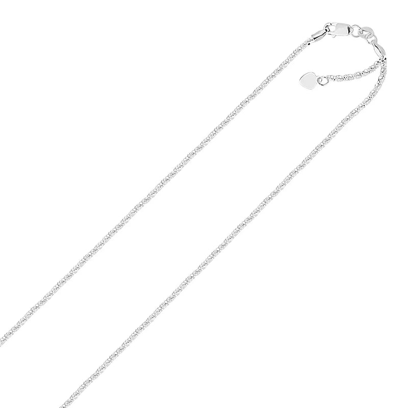 An image displaying Sterling Silver 1.5mm Adjustable Sparkle Chain by Orca Market