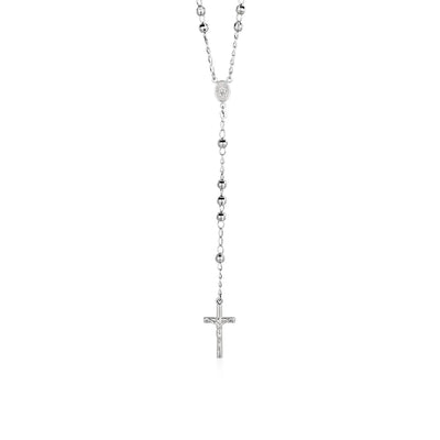 An image displaying Rosary Chain and Large Bead Necklace in Sterling Silver by Orca Market