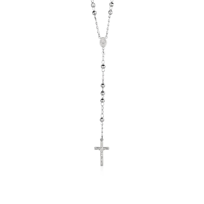 An image displaying Rosary Chain and Large Bead Necklace in Sterling Silver by Orca Market