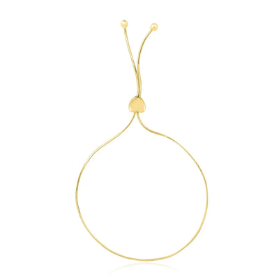 An image displaying 14k Yellow Gold Adjustable Lariat Style Heart Motif Bracelet by Orca Market