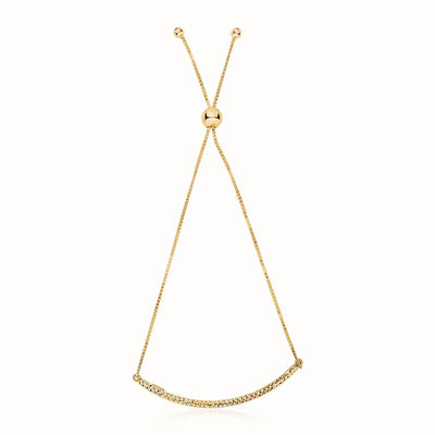 An image displaying 14k Yellow Gold Chain Bar Lariat Style Bracelet by Orca Market