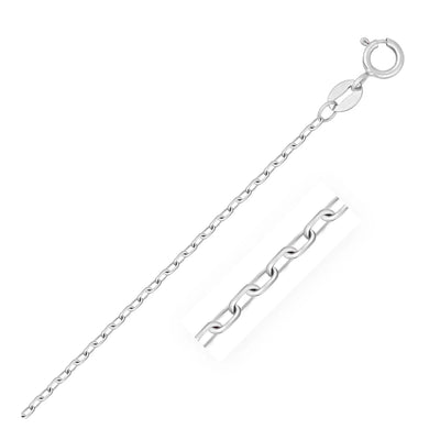 An image displaying 14k White Gold Faceted Cable Link Chain 1.3mm by Orca Market