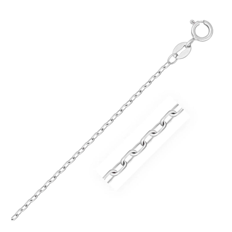 An image displaying 14k White Gold Faceted Cable Link Chain 1.3mm by Orca Market