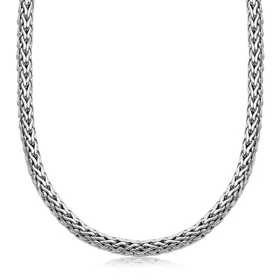 An image displaying Oxidized Sterling Silver Wheat Style Chain Men's Necklace by Orca Market