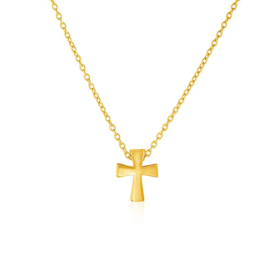 An image displaying 14k Yellow Gold with Cross Pendant by Orca Market