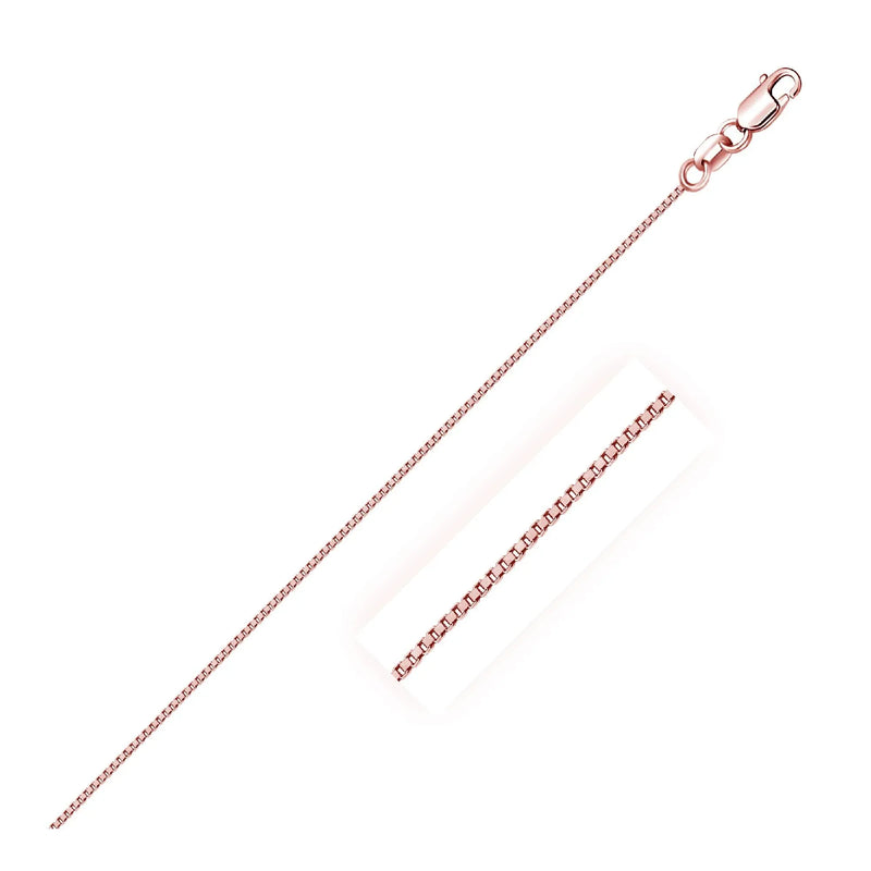 An image displaying 14k Rose Gold Classic Box Chain 0.6mm by Orca Market