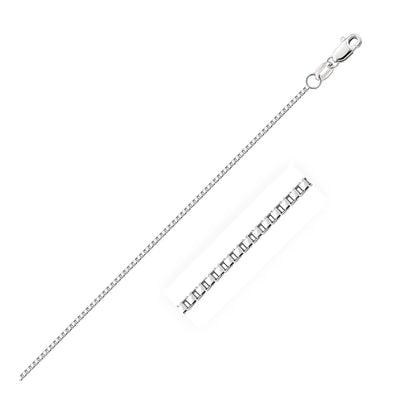 An image displaying 14k White Gold Octagonal Box Chain 1.0mm by Orca Market