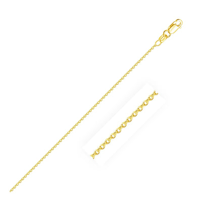 An image displaying 14k Yellow Gold Round Cable Link Chain 1.2mm by Orca Market