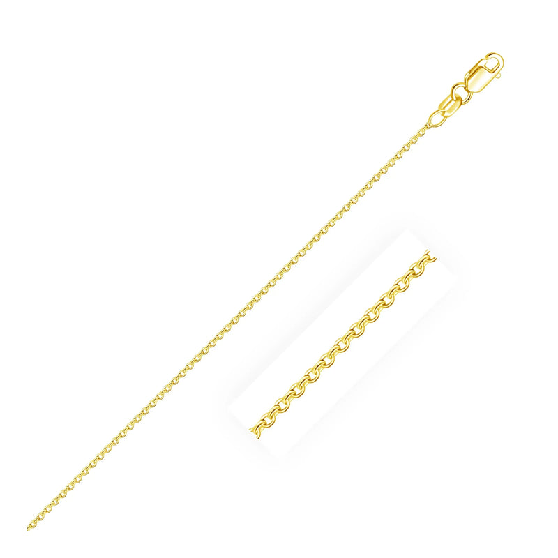 An image displaying 14k Yellow Gold Round Cable Link Chain 1.2mm by Orca Market