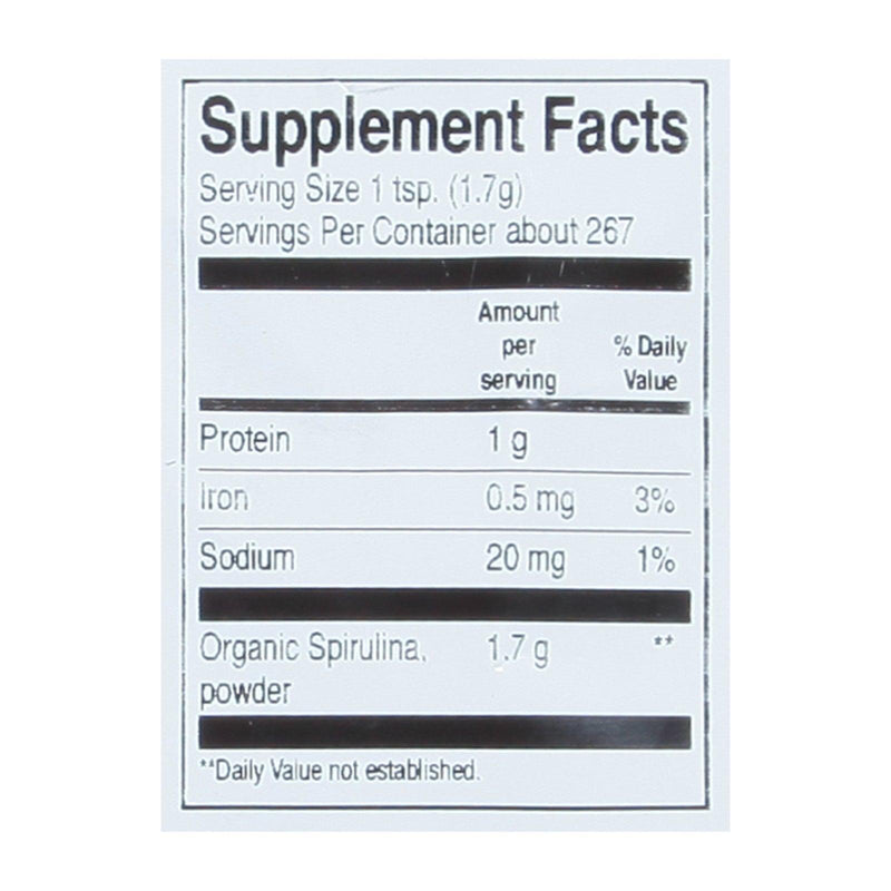 Frontier Herb 100% Organic Spirulina Powder - 1 Lb. - Orca Market