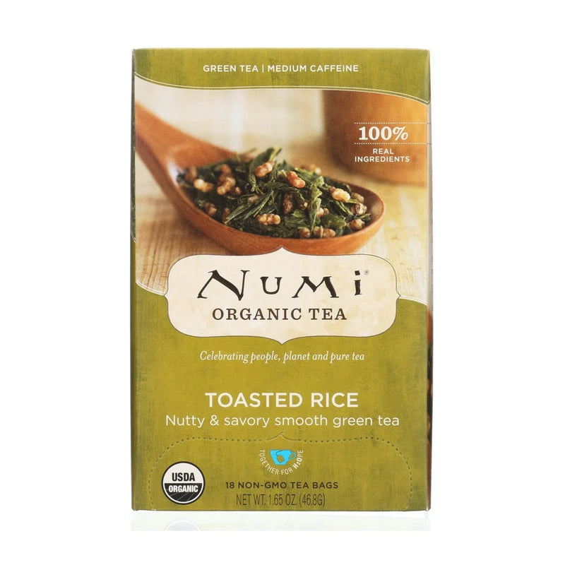 An image displaying Numi Tea Toasted Rice Green Tea - Organic - Case Of 6 - 18 Bags by Numi Tea