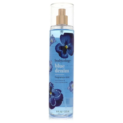 An image displaying Bodycology Blue Denim by Bodycology Fragrance Mist Spray 8 oz for Women by Bodycology