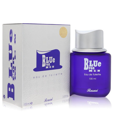 An image displaying Rasasi Blue by Rasasi Eau De Toilette Spray 3.4 oz for Men by Rasasi