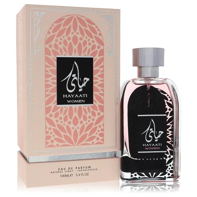 An image displaying Ard Al Zaafaran Hayaati by Al Zaafaran Eau De Parfum Spray 3.4 oz for Women by Al Zaafaran
