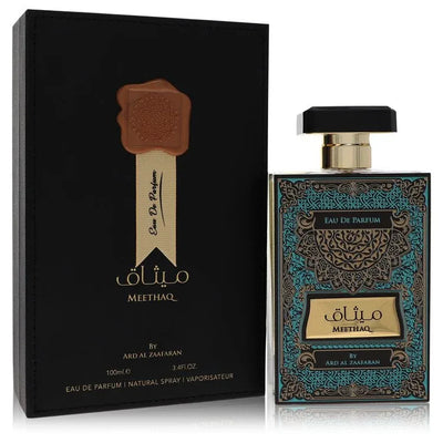 An image displaying Ard Al Zaafaran Meethaq by Al Zaafaran Eau De Parfum Spray 3.4 oz for Men by Al Zaafaran