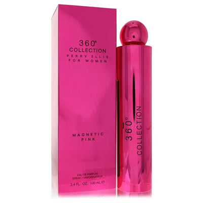 An image displaying Perry Ellis 360 Collection Magnetic Pink by Perry Ellis Eau De Parfum Spray 3.4 oz for Women by Perry Ellis