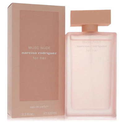 An image displaying Narciso Rodriguez Musk Nude by Narciso Rodriguez Eau De Parfum Spray 3.3 oz for Women by Narciso Rodriguez