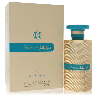 An image displaying Ard Al Zaafaran Forever Gold by Al Zaafaran Eau De Parfum Spray 3.4 oz for Men by Al Zaafaran