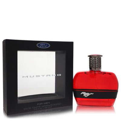 An image displaying Ford Mustang Red by Estee Lauder Eau De Toilette Spray 3.4 oz for Men by Estee Lauder