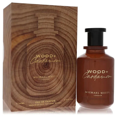 An image displaying Michael Malul Wood + Cardamom by Michael Malul Eau De Parfum Spray 3.4 oz for Men by Michael Malul