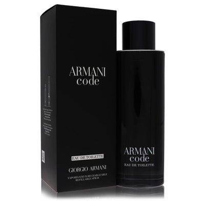 An image displaying Armani Code by Giorgio Armani Eau De Toilette Spray Refillable 6.7 oz for Men by Giorgio Armani