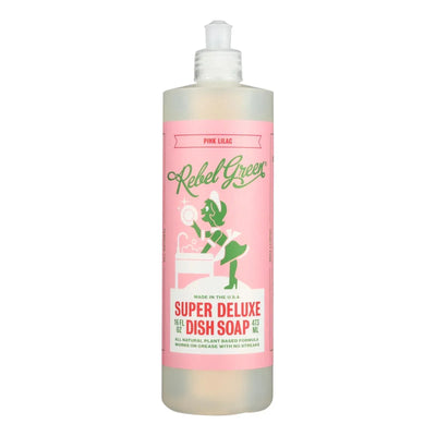 An image displaying Rebel Green - Liquid Dish Soap - Pink Lilac - Case Of 4 - 16 Ounce. by Rebel Green