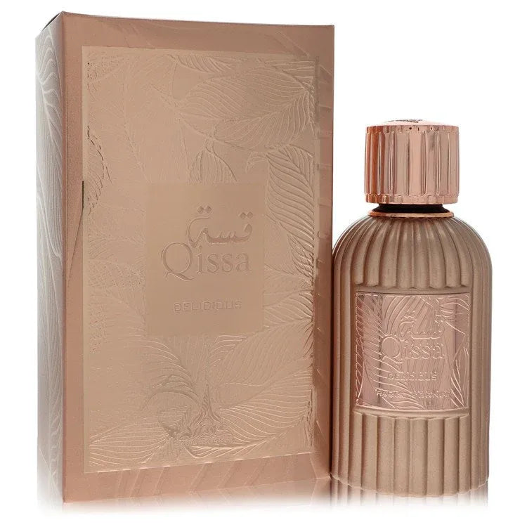 An image displaying Paris Corner Qissa Delicious by Paris Corner Eau De Parfum Spray 3.4 oz for Women by Paris Corner