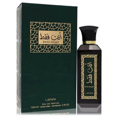 An image displaying Lattafa Ente Faqat by Lattafa Eau De Parfum Spray 3.4 oz for Men by Lattafa