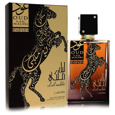 An image displaying Lattafa Oud Lai Maleki by Lattafa Eau De Parfum Spray 3.4 oz for Men by Lattafa