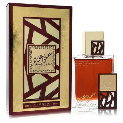 An image displaying Lattafa Simply Oud by Lattafa Eau De Parfum Spray 3.4 oz for Men by Lattafa