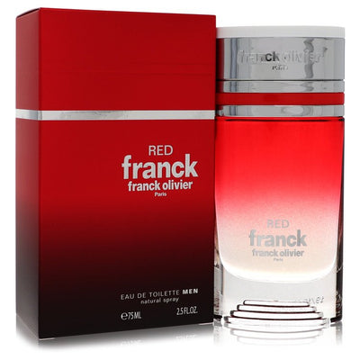 An image displaying Franck Olivier Red Franck by Franck Olivier Eau De Toilette Spray 2.5 oz for Men by Franck Olivier