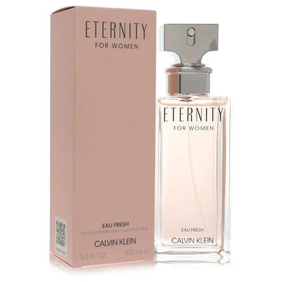 An image displaying Eternity Eau Fresh by Calvin Klein Eau De Parfum Spray 3.4 oz for Women by Calvin Klein