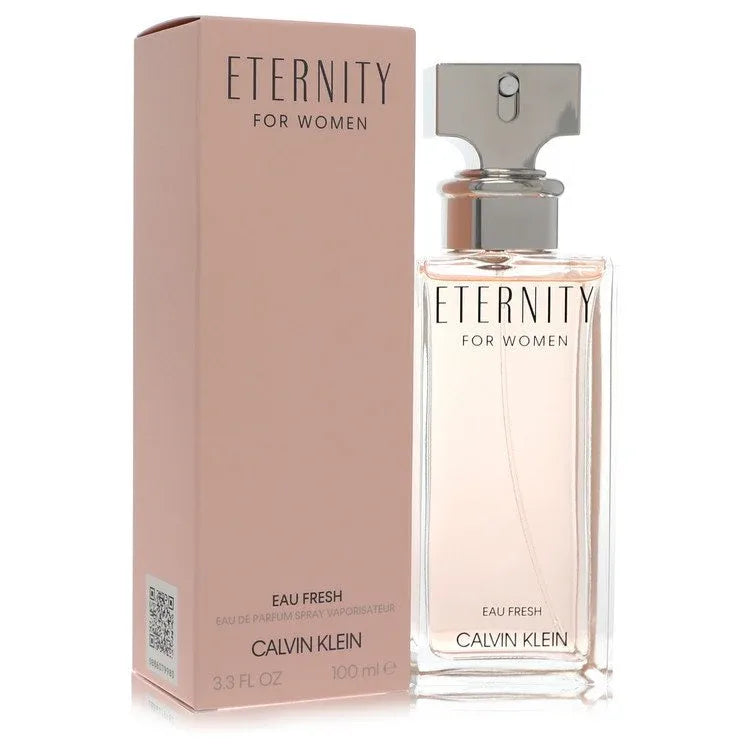 An image displaying Eternity Eau Fresh by Calvin Klein Eau De Parfum Spray 3.4 oz for Women by Calvin Klein