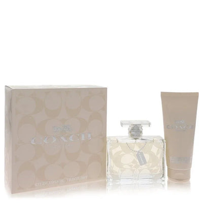 An image displaying Coach Signature by Coach Gift Set -- 3.3 oz Eau De Parfum + 3.3 oz Body Lotion Travel Set for Women by Coach