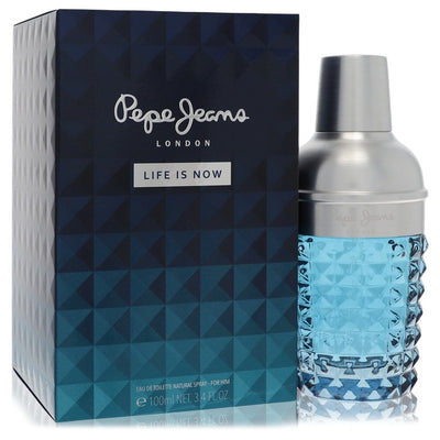 An image displaying Pepe Jeans Life is Now by Pepe Jeans London Eau De Toilette Spray 3.4 oz for Men by Pepe Jeans London