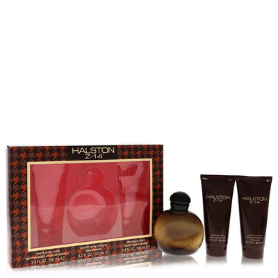 An image displaying Halston Z-14 by Halston Gift Set -- 4.2 oz Cologne Spray + 3.4 oz After Shave Balm + 3.4 oz Hair & Body Wash for Men by Halston