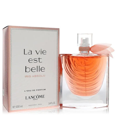 An image displaying La Vie Est Belle Iris Absolu by Lancome Eau De Parfum Spray 3.4 oz for Women by Lancome